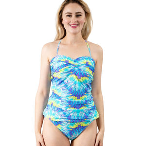 Ocean Waves Contemporary Bandeau Tankini Top