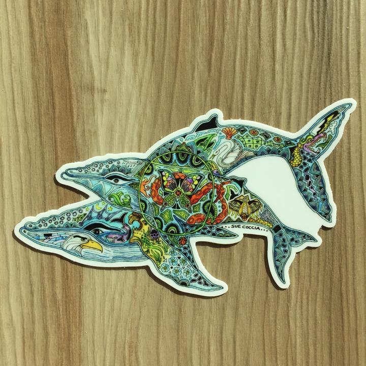 Sue Coccia Humpback Whales Sticker