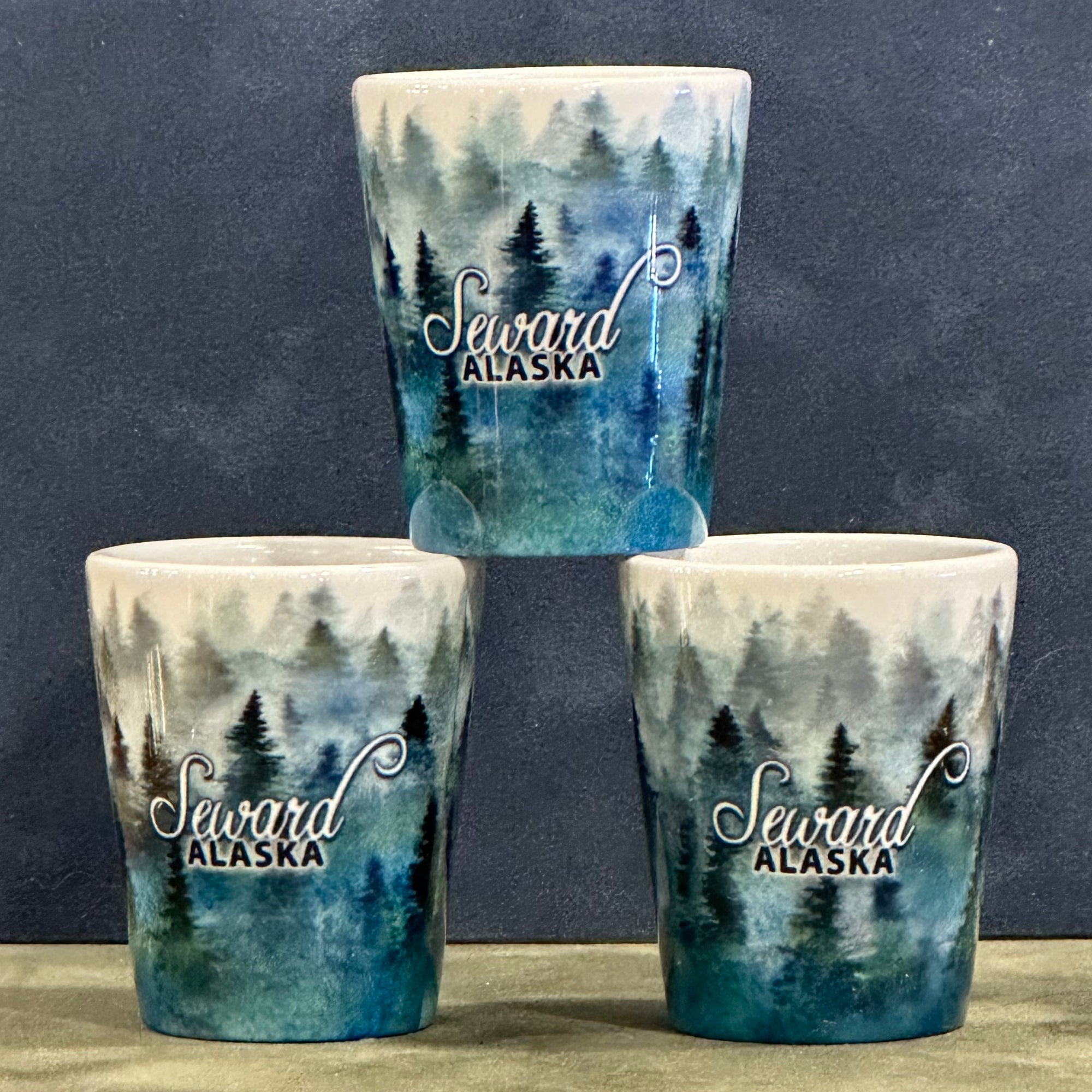 Misty Pines 2oz. Ceramic Shot Glass