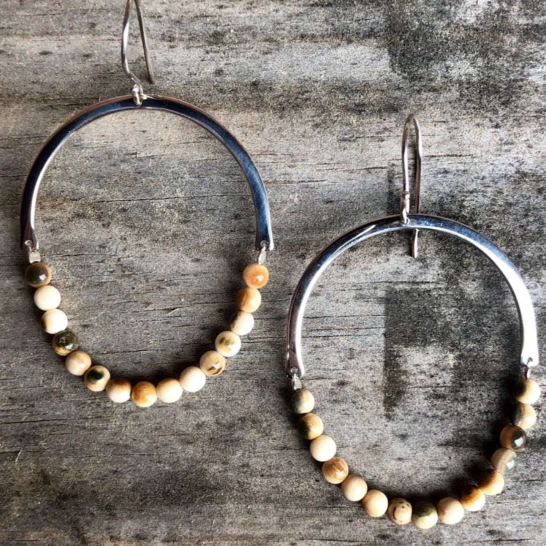 Boho Hoops Mammoth Ivory Earrings