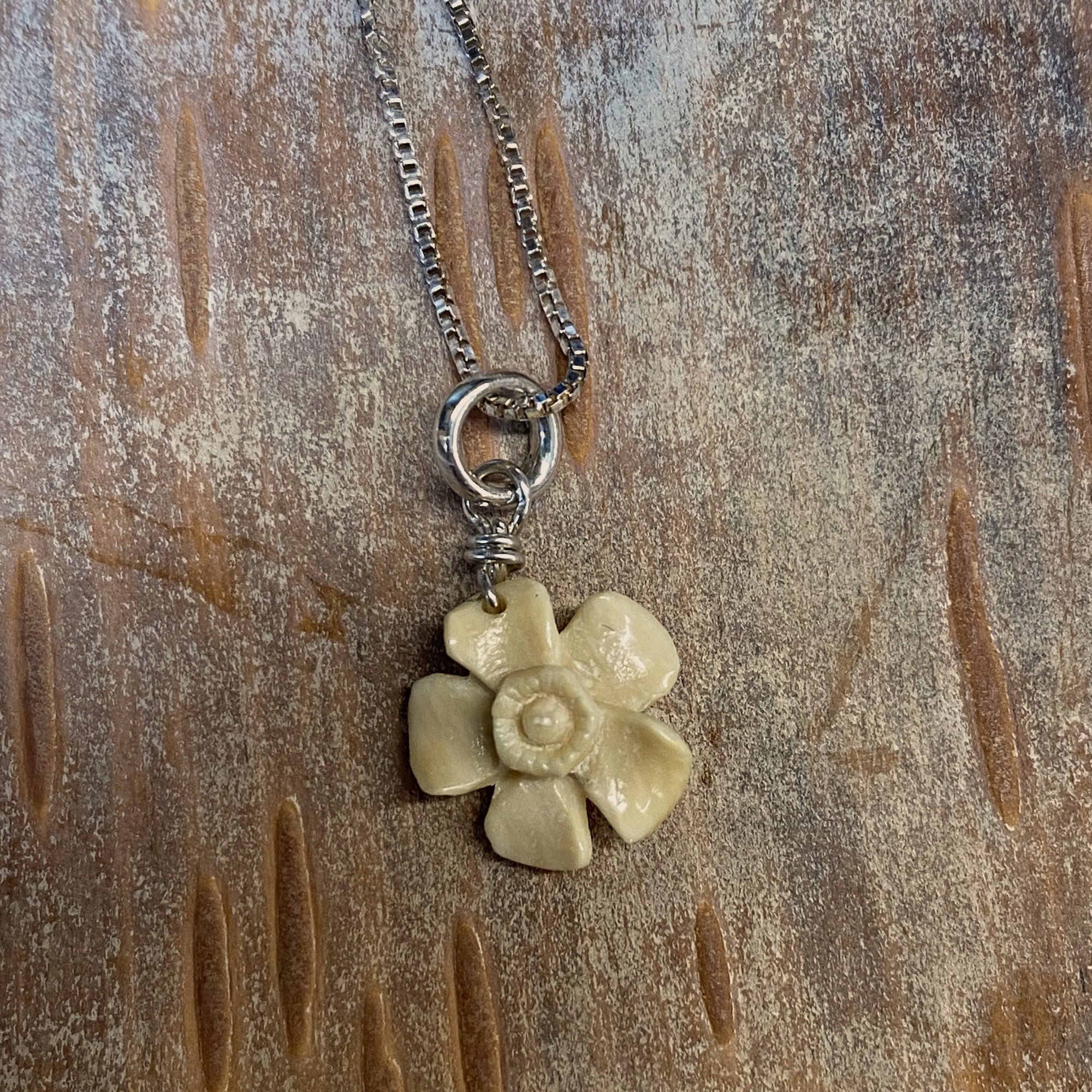 Forget Me Not Mammoth Ivory Pendant