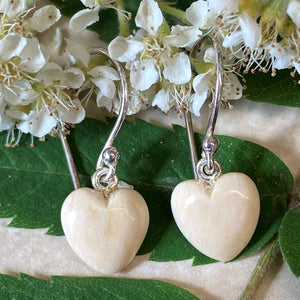 Heart Mammoth Ivory Earrings