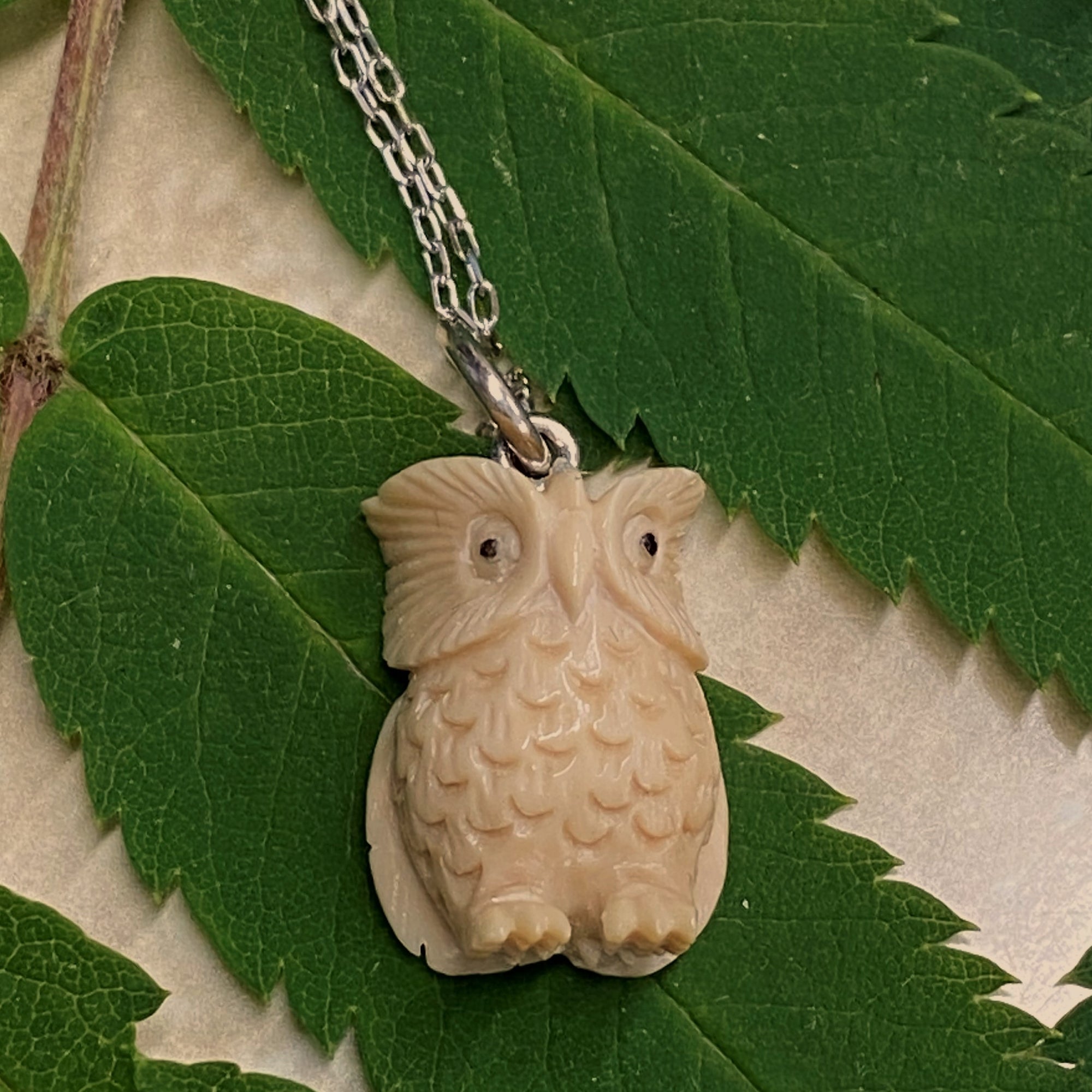 Owl Mammoth Ivory Pendant