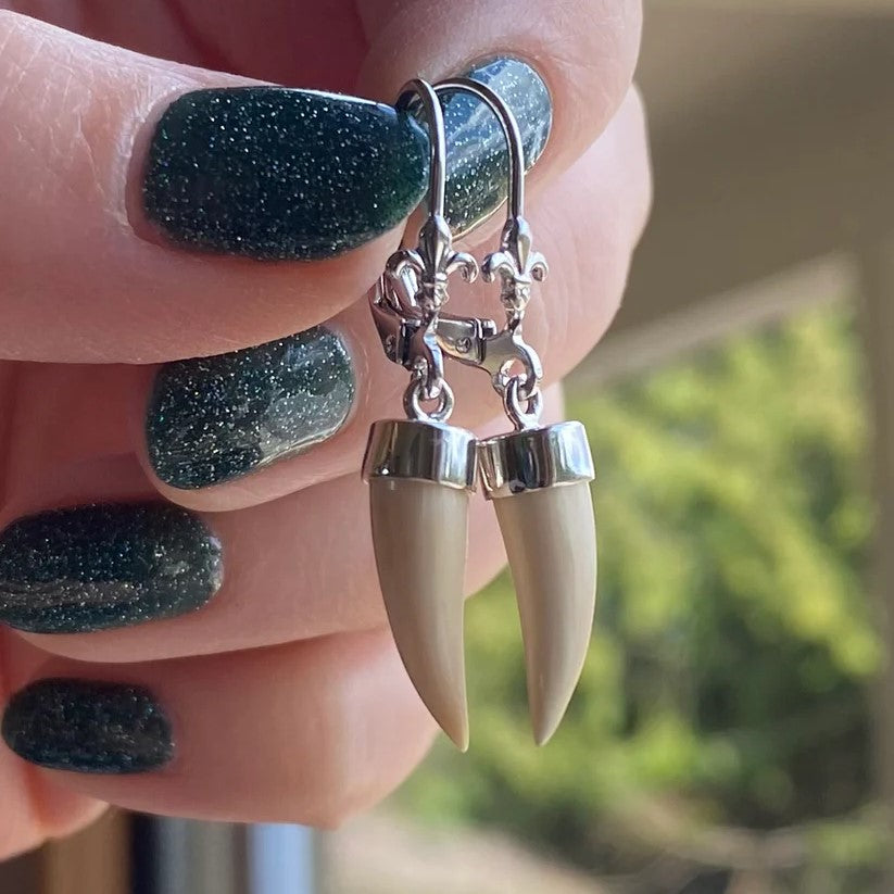 Small Thin Tusk Earrings