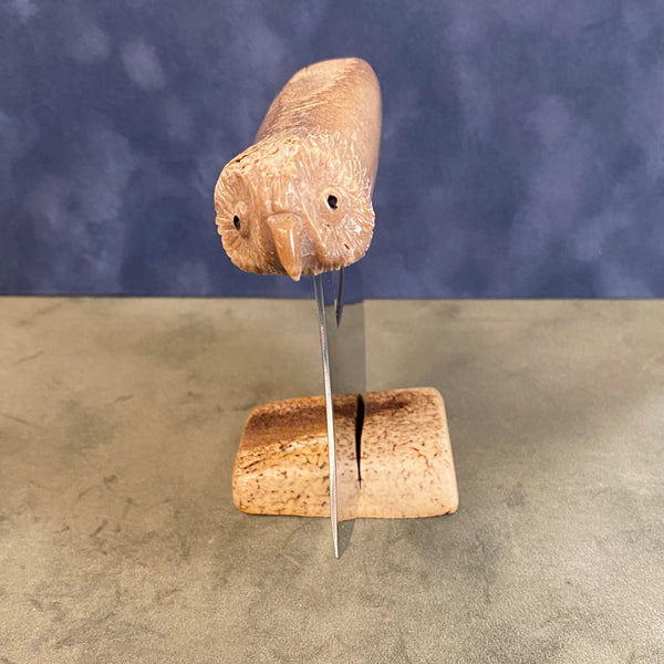 Walrus Jawbone Ulu with Owl Handle - Forests, Tides, and Treasures