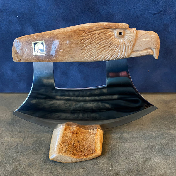 Walrus Jawbone Eagle Handle Ulu - Forests, Tides, and Treasures