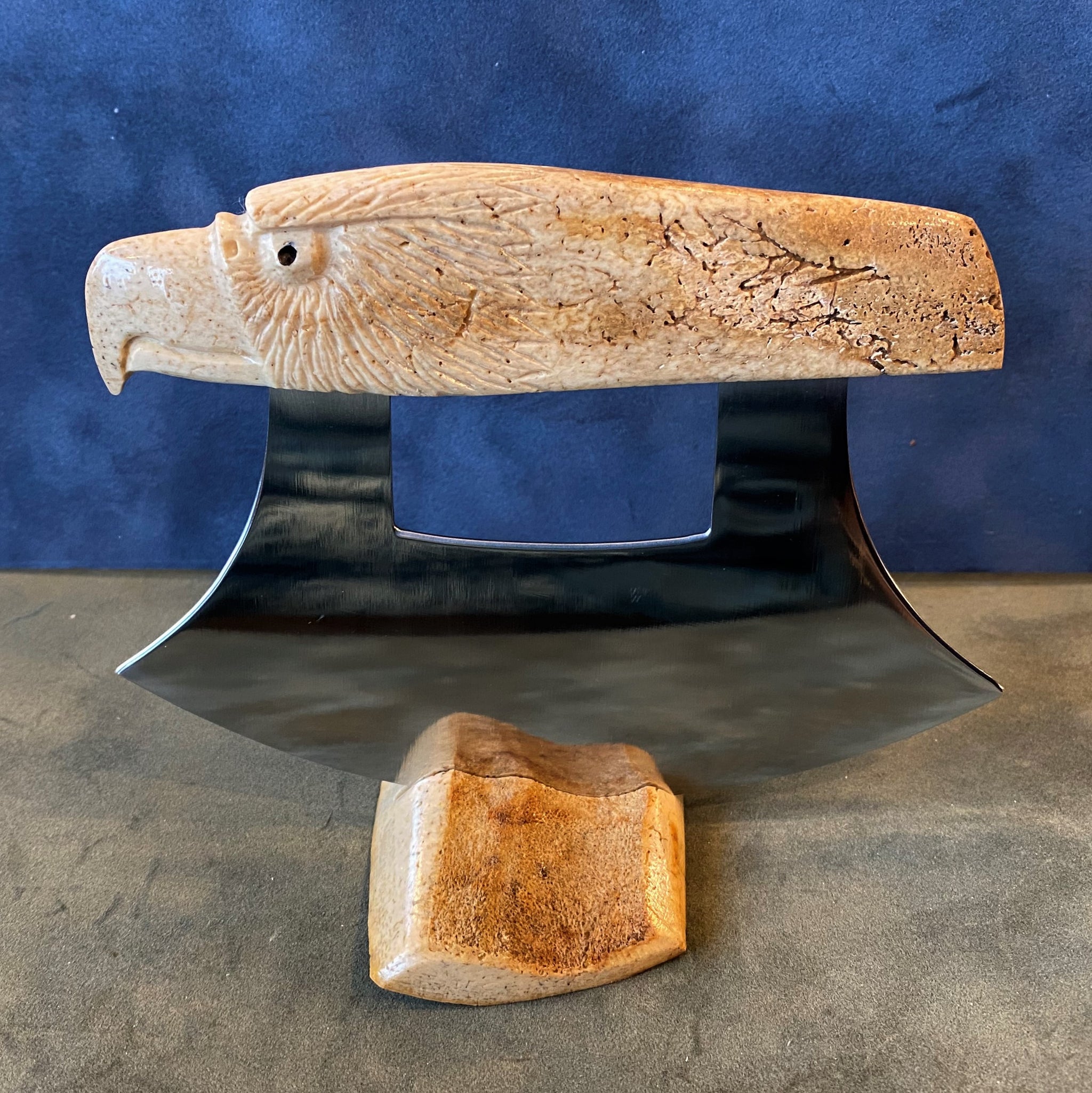 Walrus Jawbone Eagle Handle Ulu - Forests, Tides, and Treasures