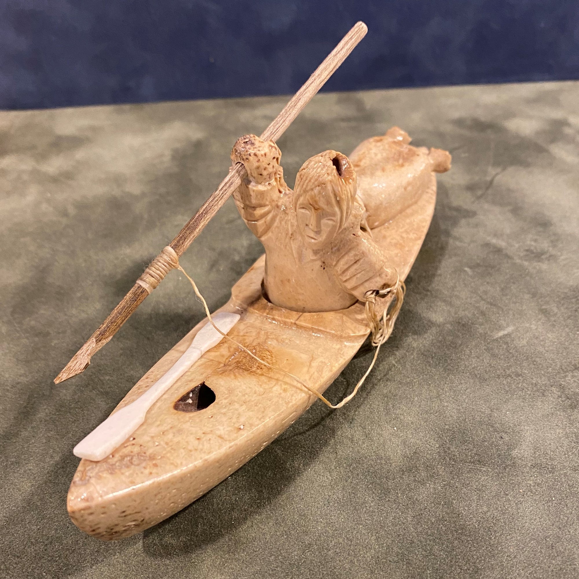 Walrus Jawbone Kayaker Figurine