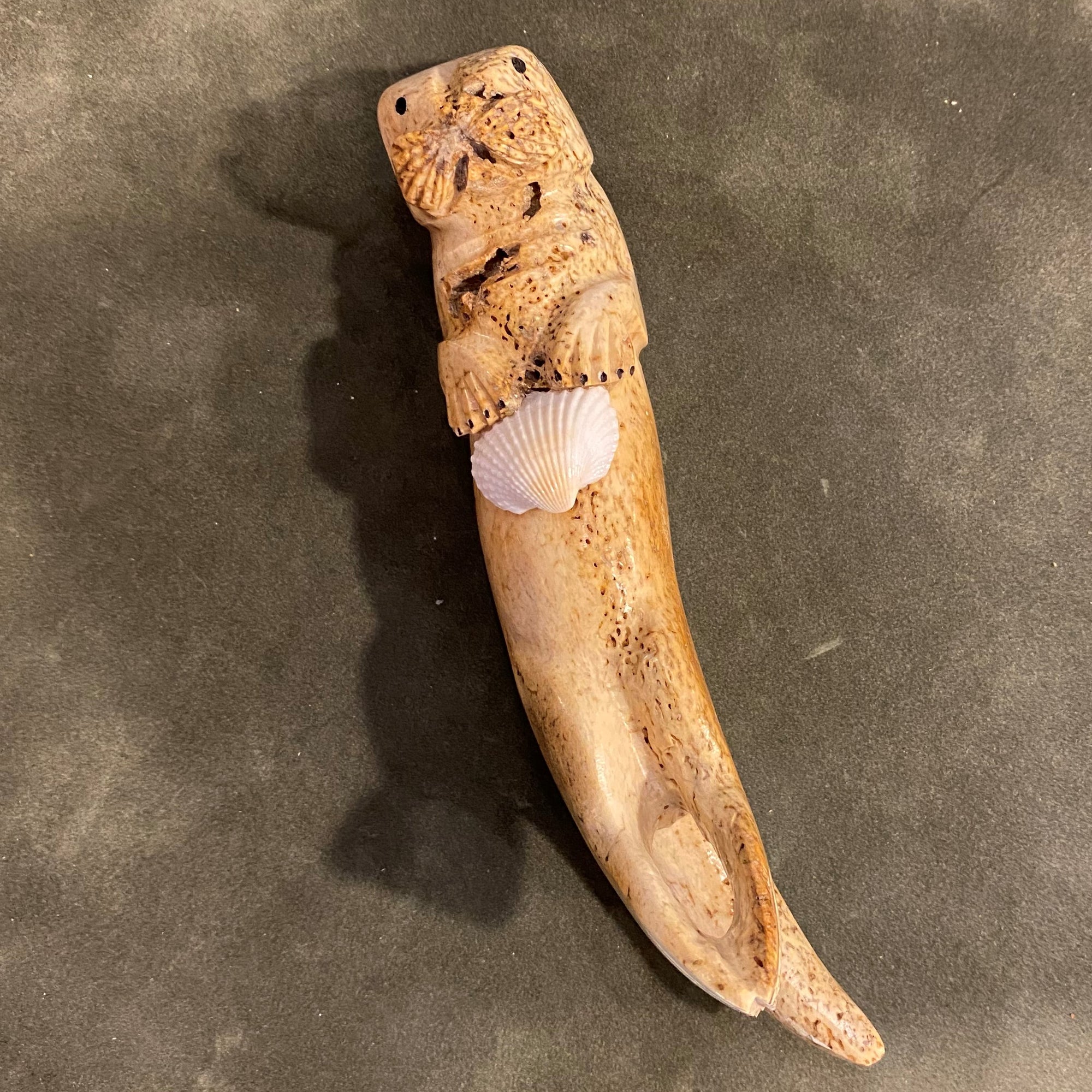 Walrus Jawbone Otter Figurine