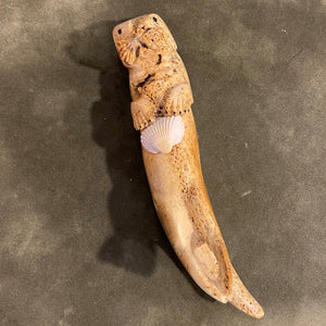 Walrus Jawbone Otter Figurine