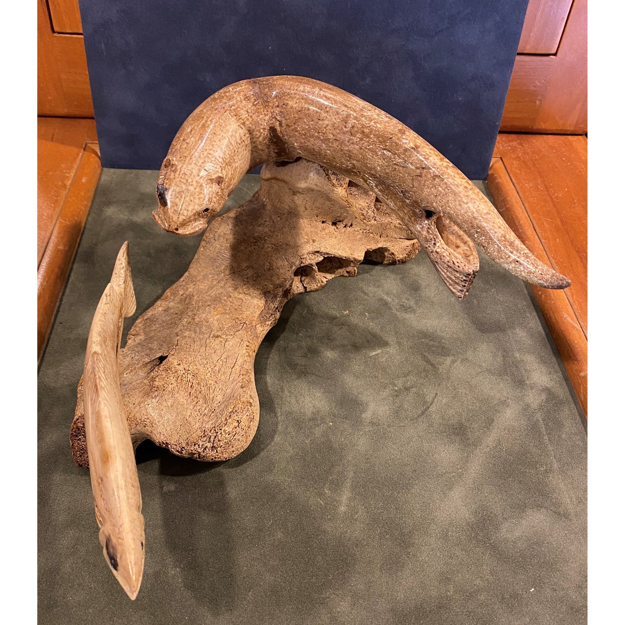 Walrus Jawbone Otter Figurine