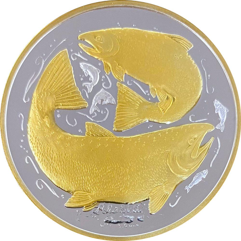 King Salmon 1oz Double Gold Medallion