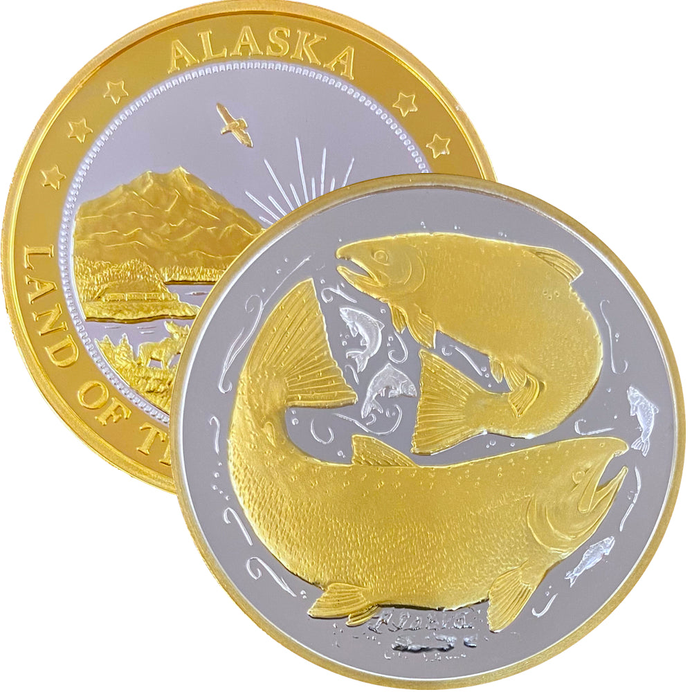 King Salmon 1oz Double Gold Medallion