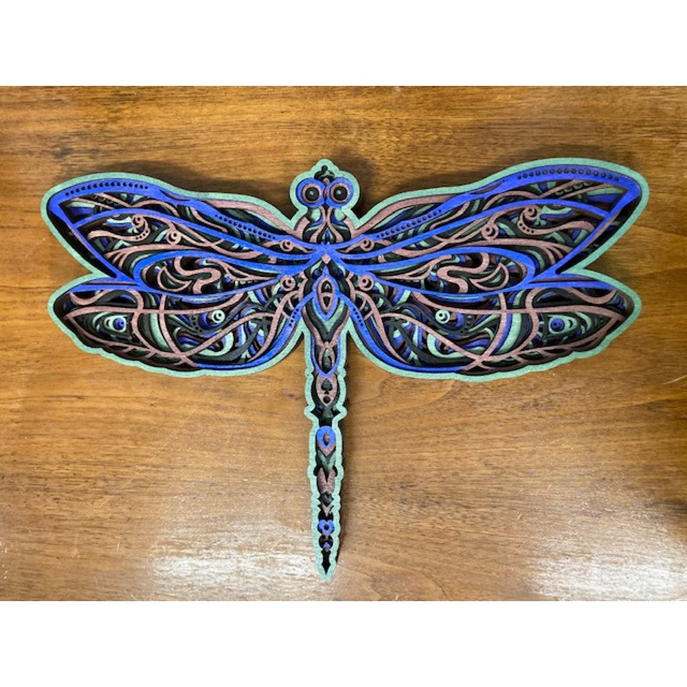Laser-cut Wood Soaring Dragonfly