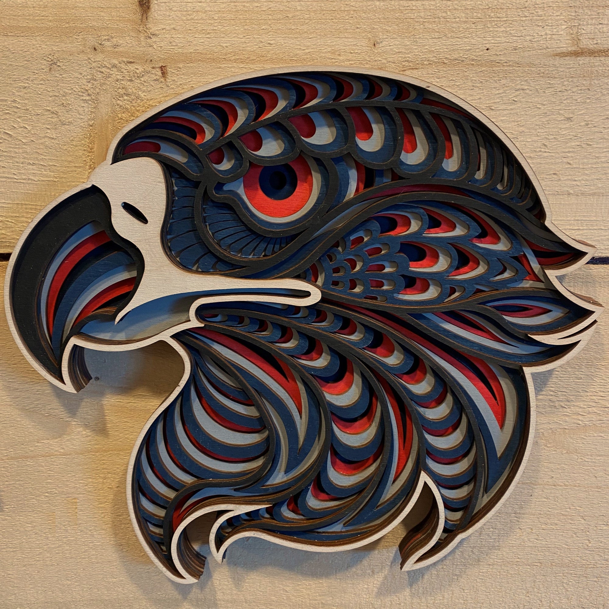 Laser-cut Wood Freedom Eagle