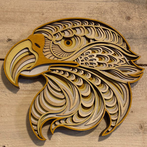 Laser-cut Wood Freedom Eagle