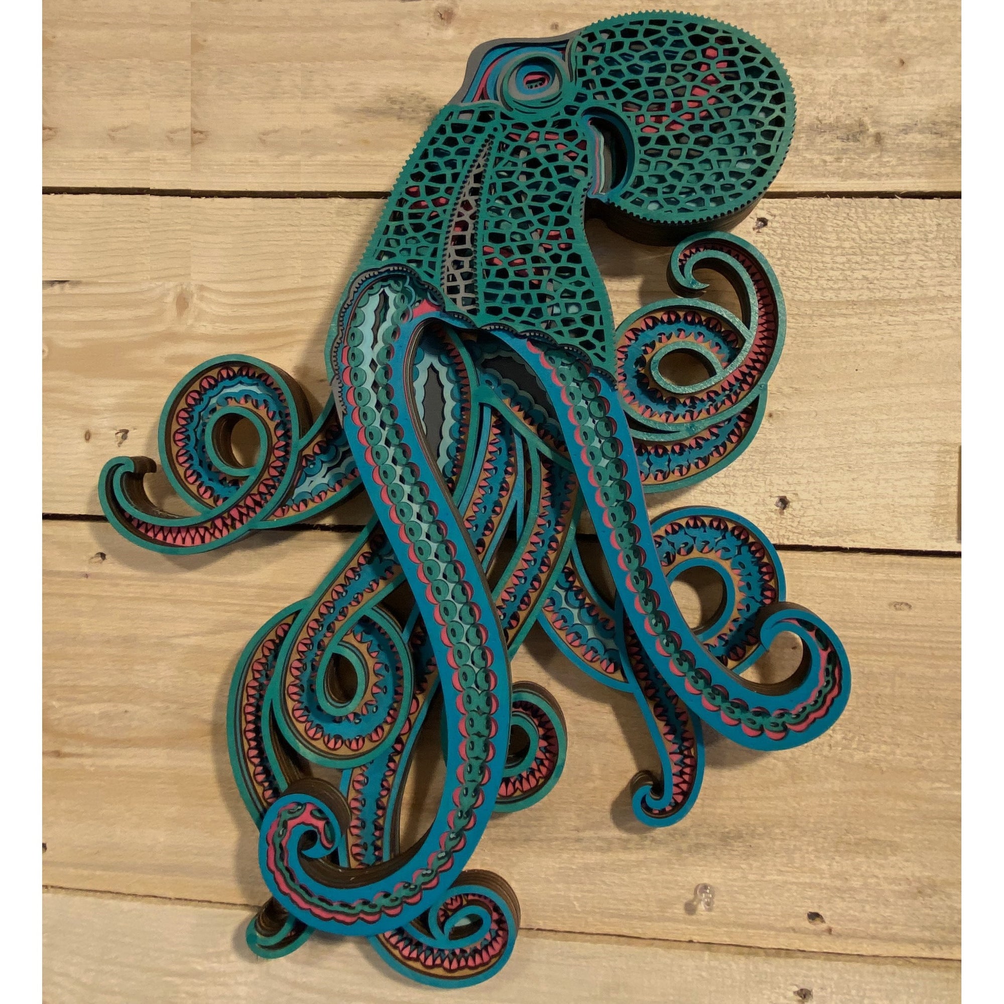 Laser-cut Wood Octopus