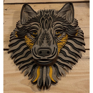 Laser-cut Wood Alaskan Wolf