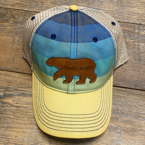 Bear Patch Leather Trucker Hat