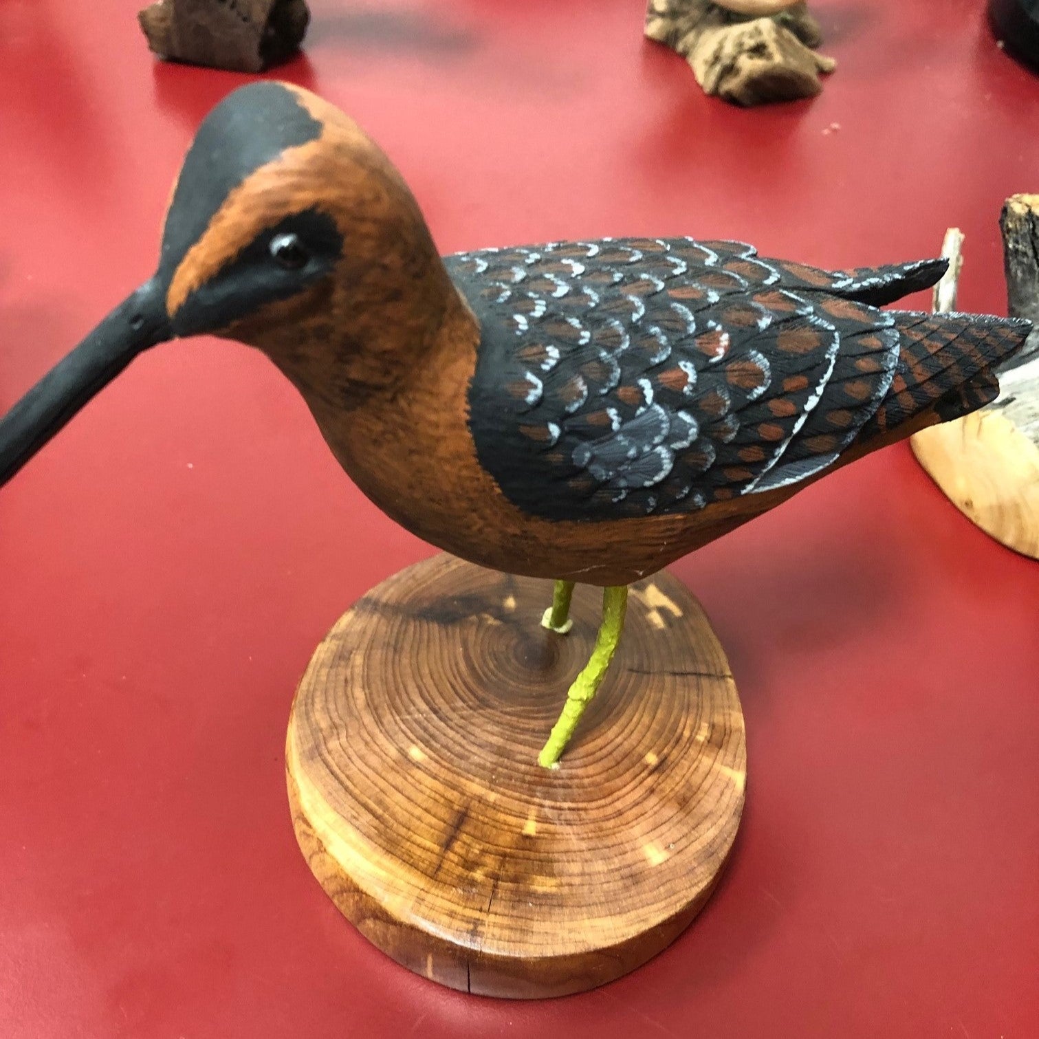Long-Billed Dowitcher Wood Carving