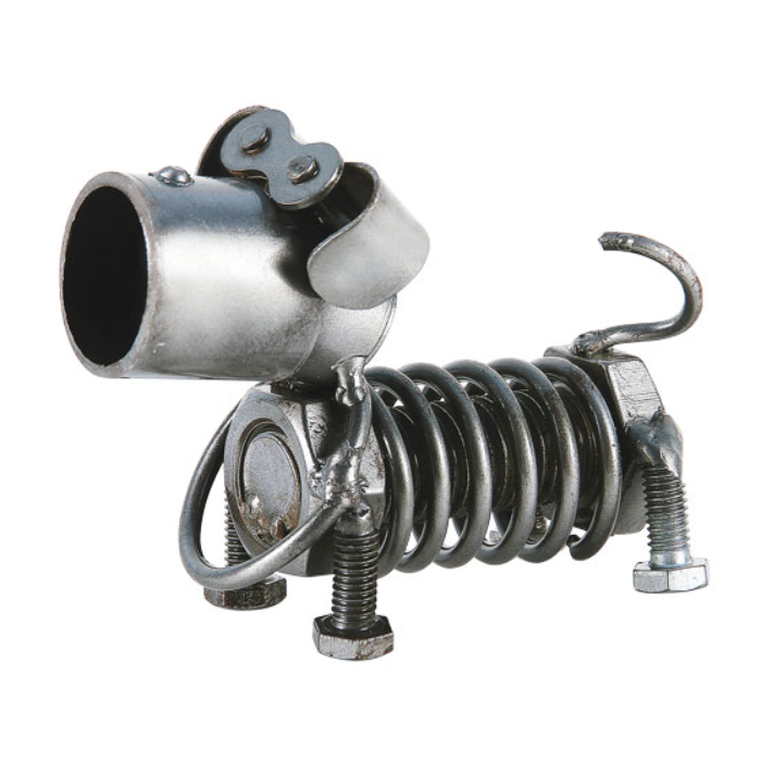 Spring Dog Metal Figurine