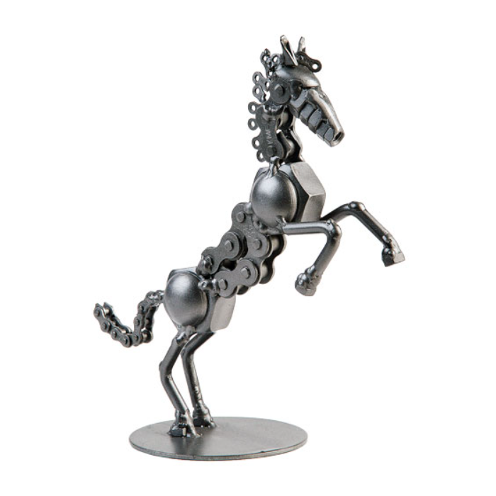 Rearing Horse Metal Figurine