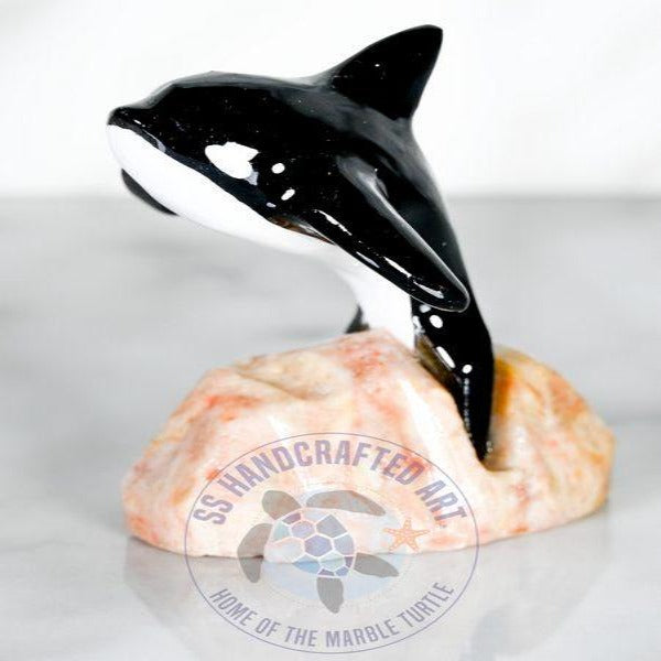 Leaping Marble 2in Orca Figurine