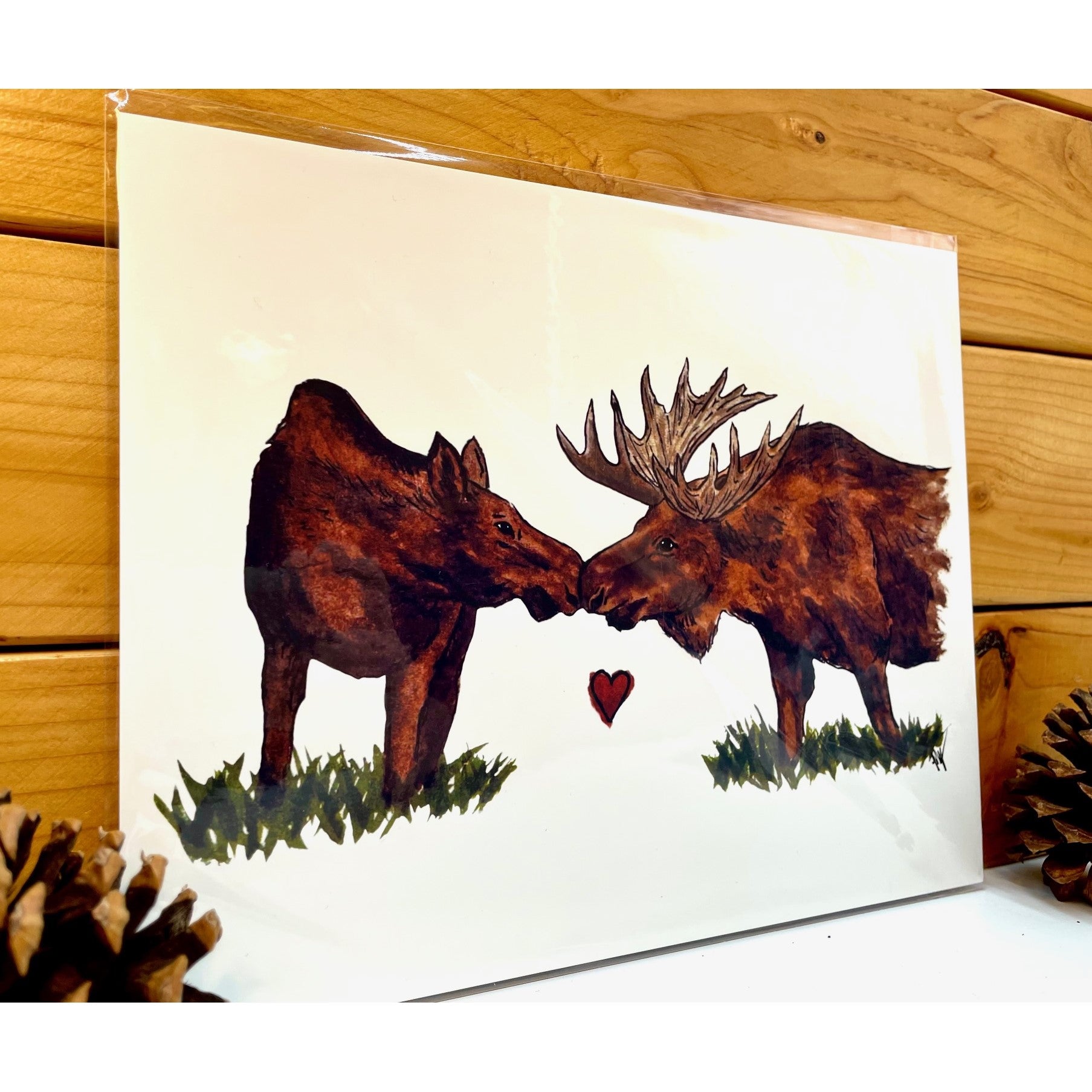 Moose Kiss Print