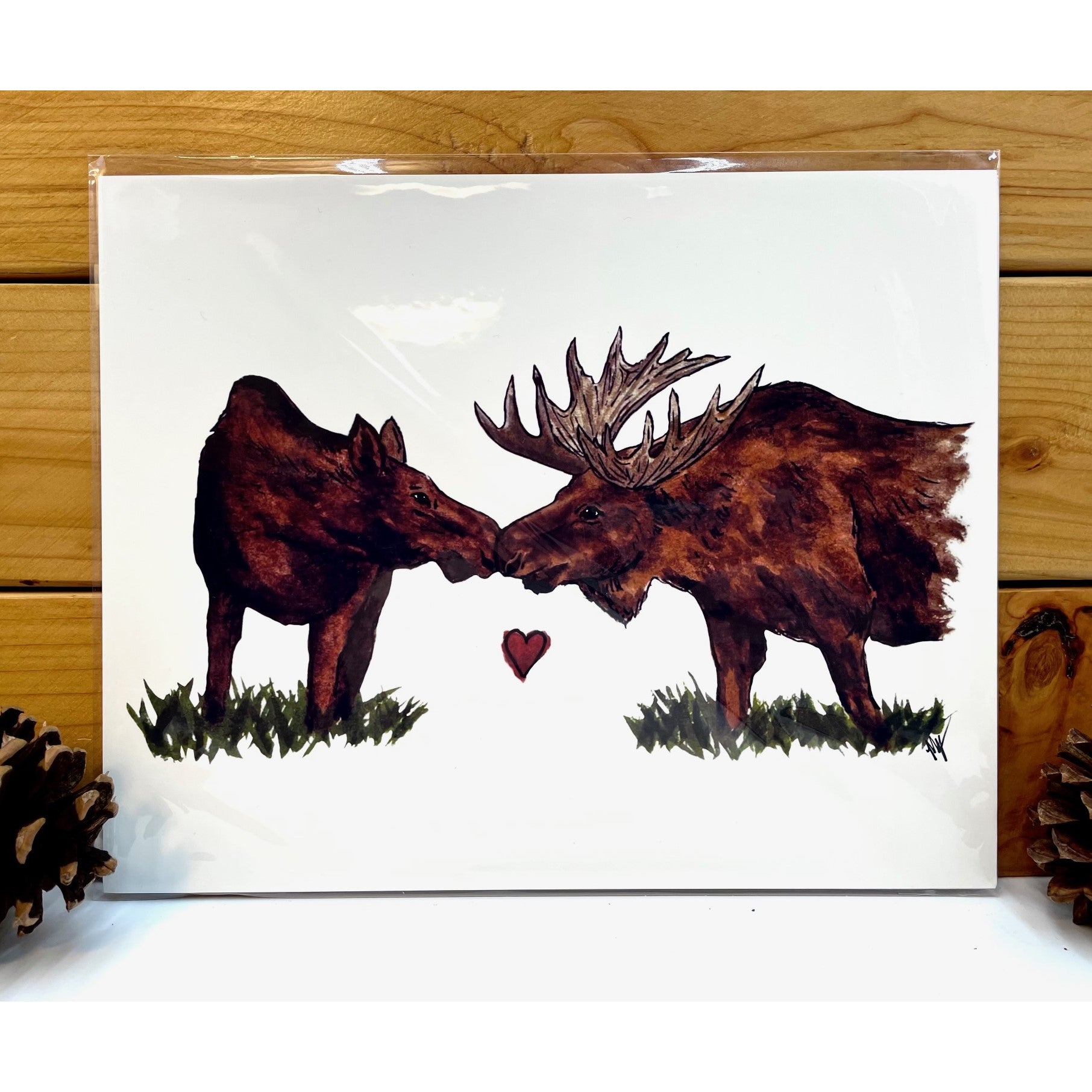 Moose Kiss Print