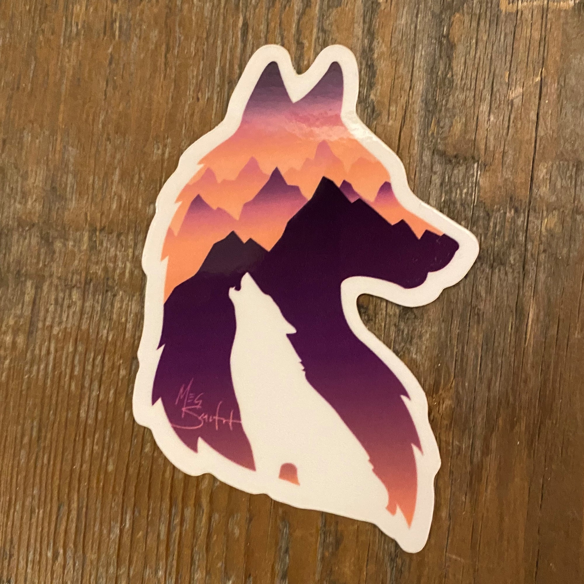 Purple Wolf Sticker