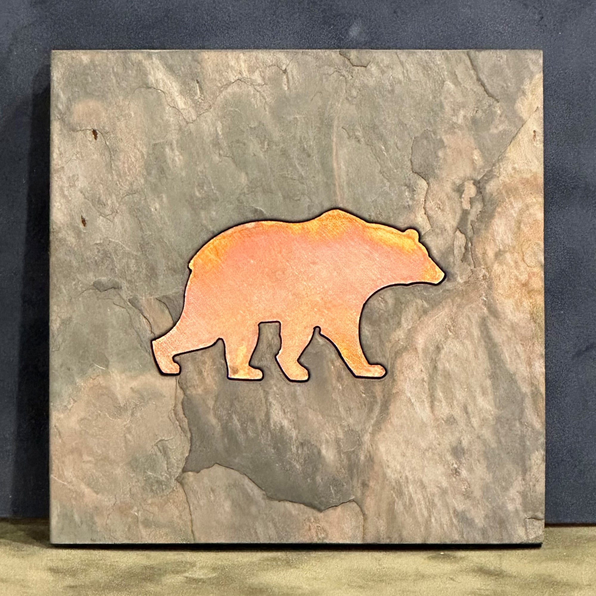 Slate and Copper Inlay Trivet