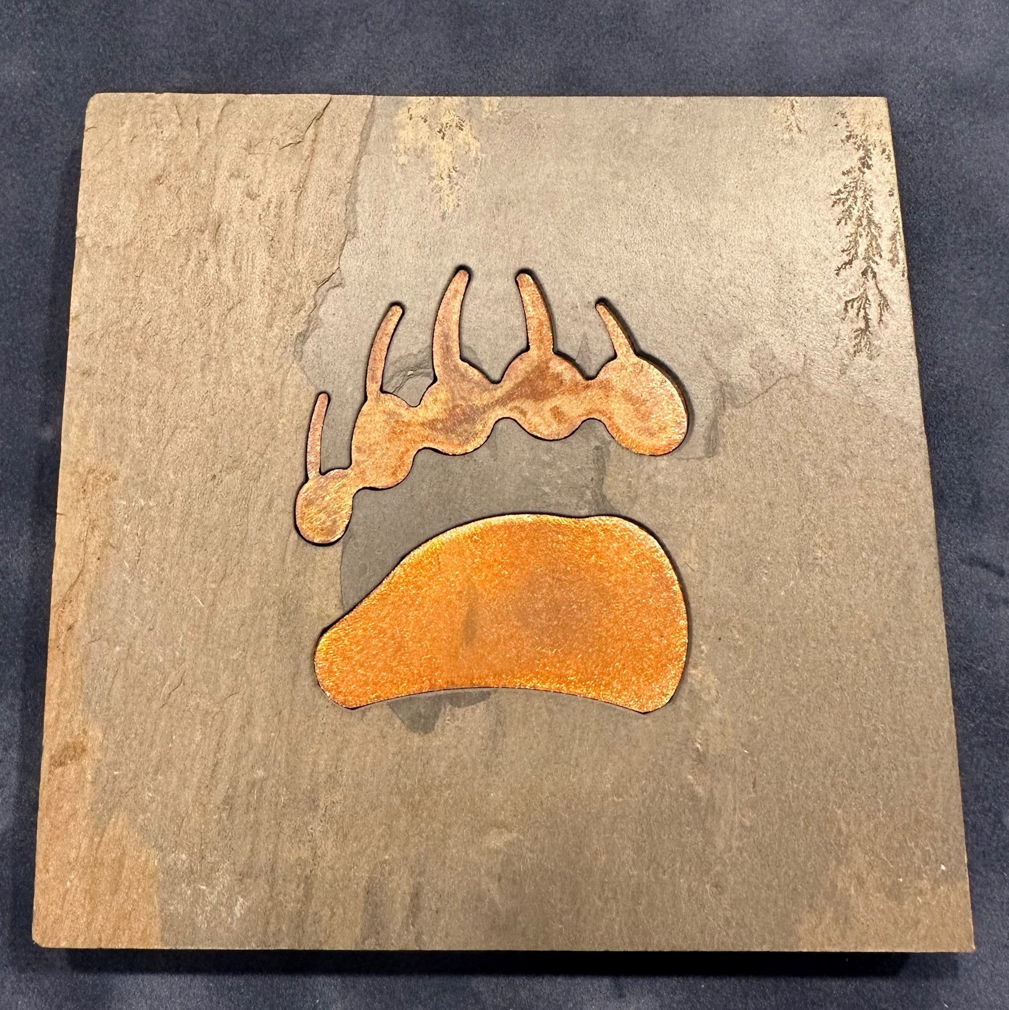 Slate and Copper Inlay Trivet