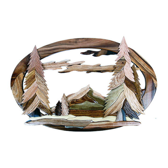 Mountain 2 Wall Hanging Intarsia Wood