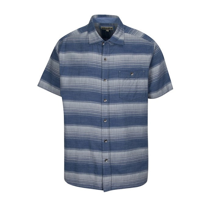 Chambray Horizontal Stripe Mens Shirt