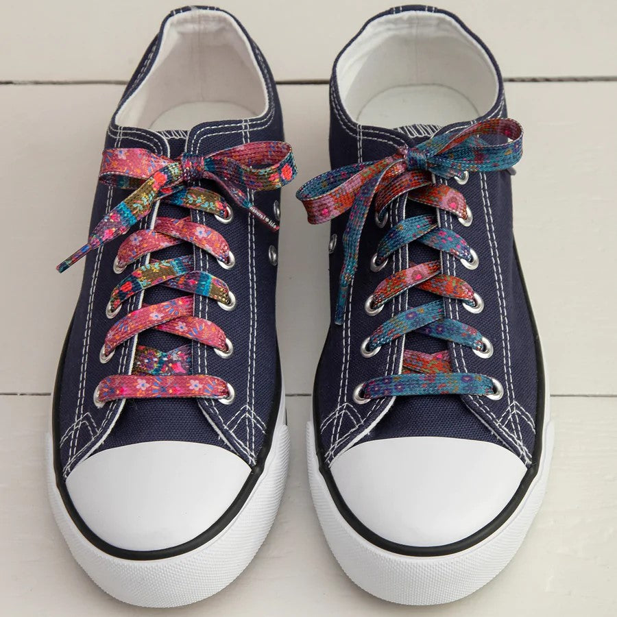 Indigo Floral Shoelaces