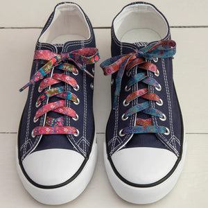 Indigo Floral Shoelaces