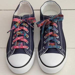 Indigo Floral Shoelaces