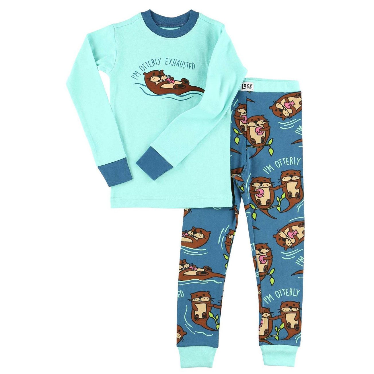 Otterly Exhausted Kid's Long Sleeve PJs
