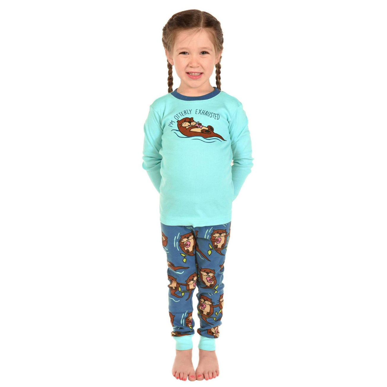 Otterly exhausted top pajamas