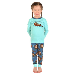 Otterly Exhausted Kid's Long Sleeve PJs