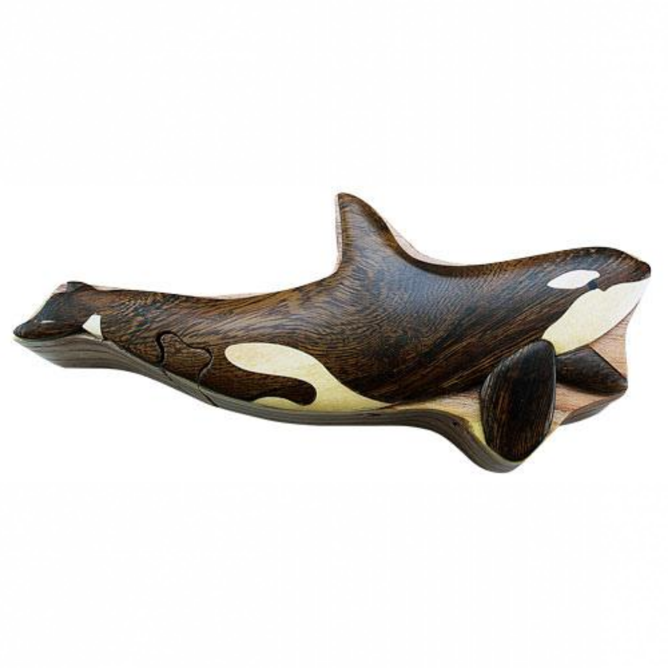 Orca Intarsia Wood Puzzle Box - Forests, Tides, and Treasures