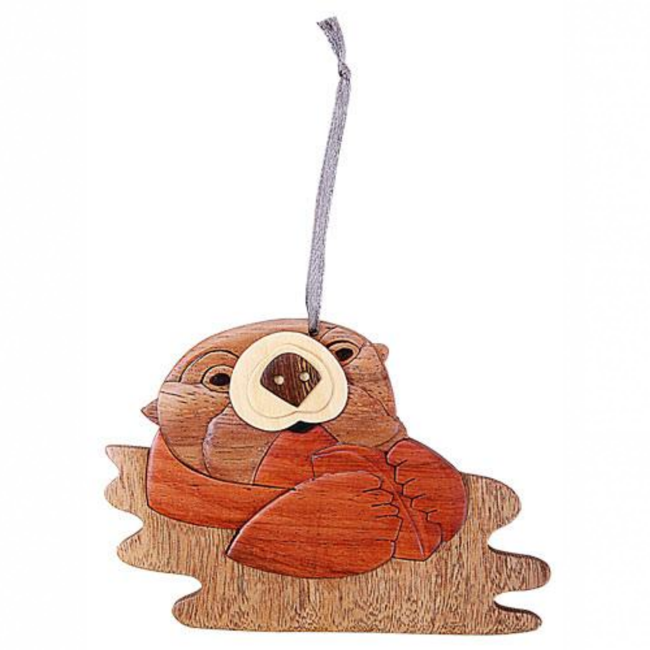 Otter Intarsia Wood Ornament