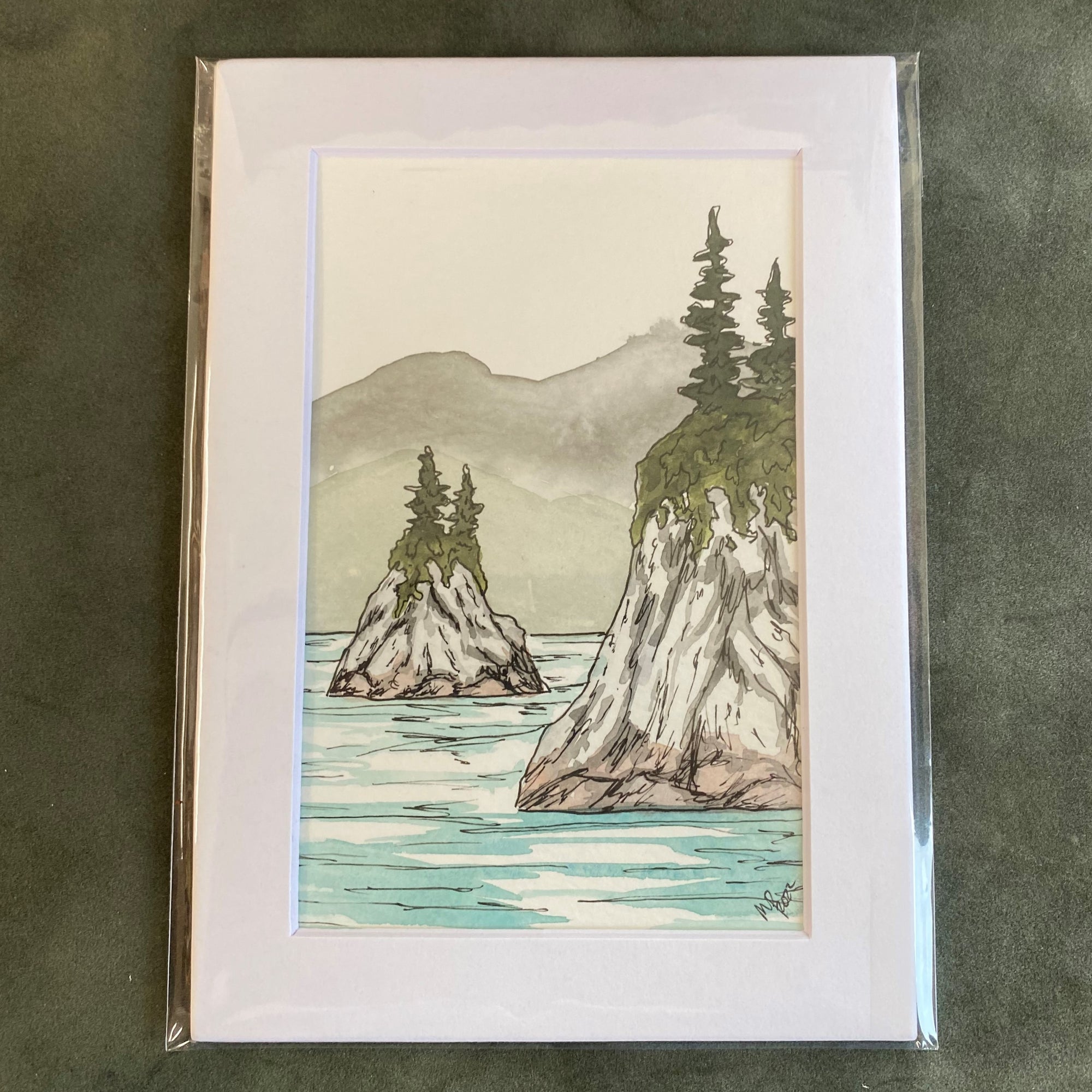 Original Matted Watercolor 5x7