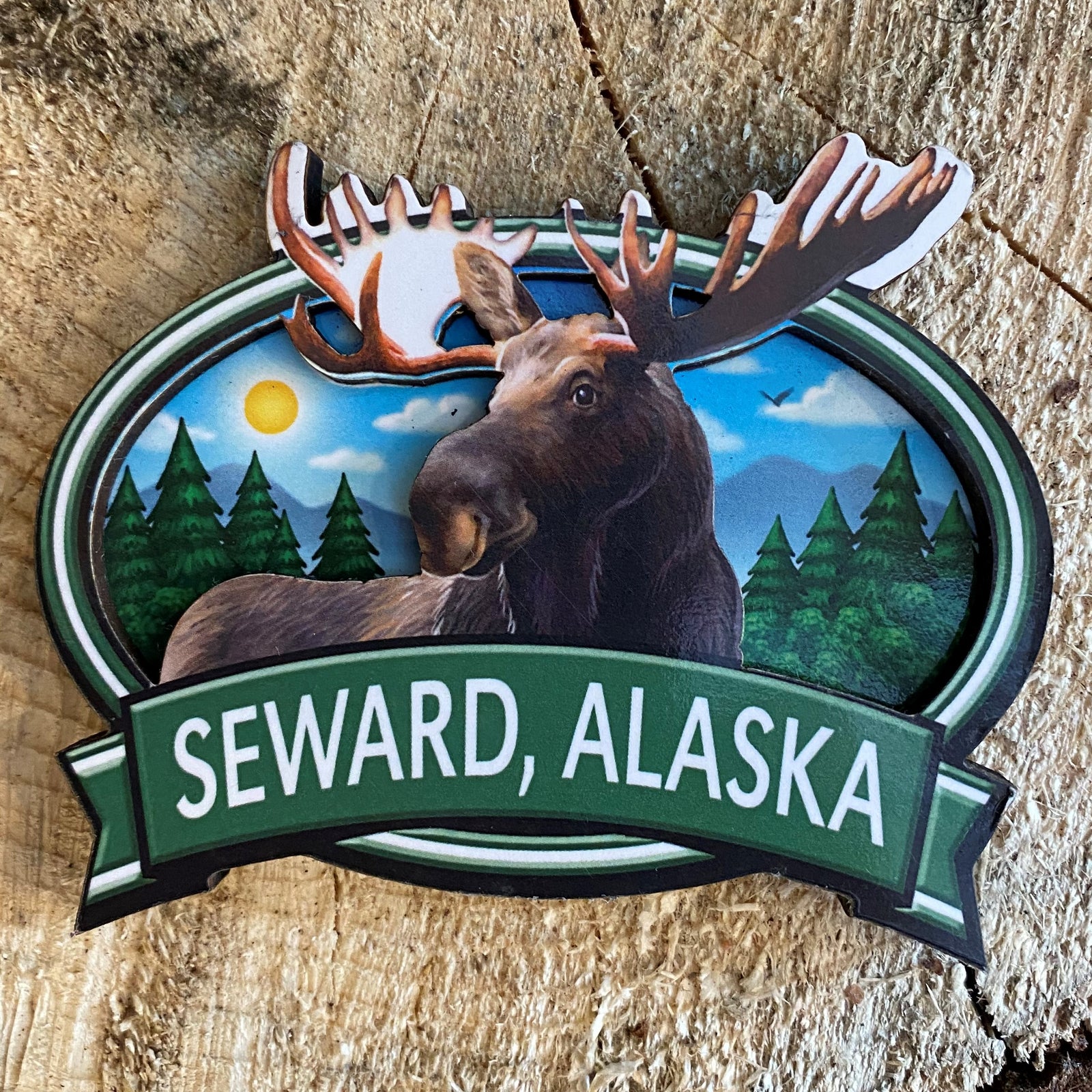 Moose 2D Oval Magnet