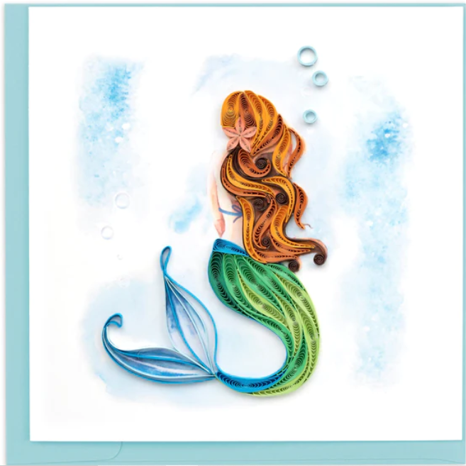 Observing Mermaid Quilling Card