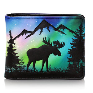 Moose Scene Mens Bi-fold Wallet