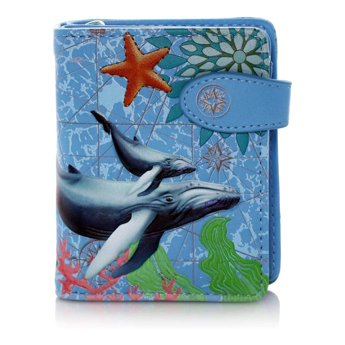 Sky Blue Whale Wallet - Small