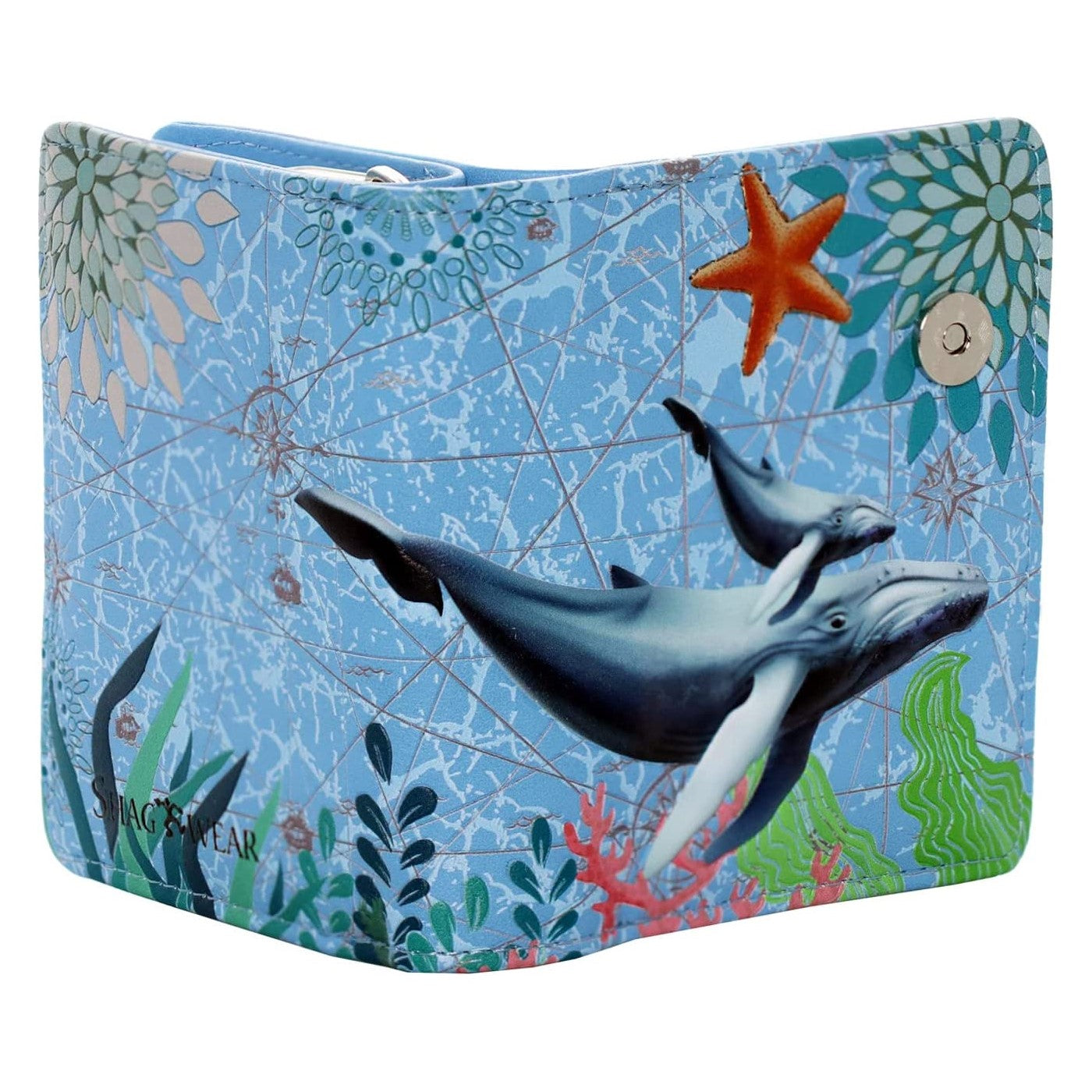 Sky Blue Whale Wallet - Small