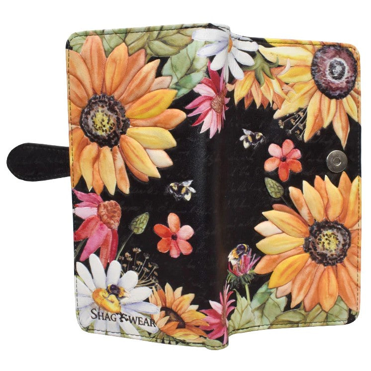 Sunflower Black Wallet - Large