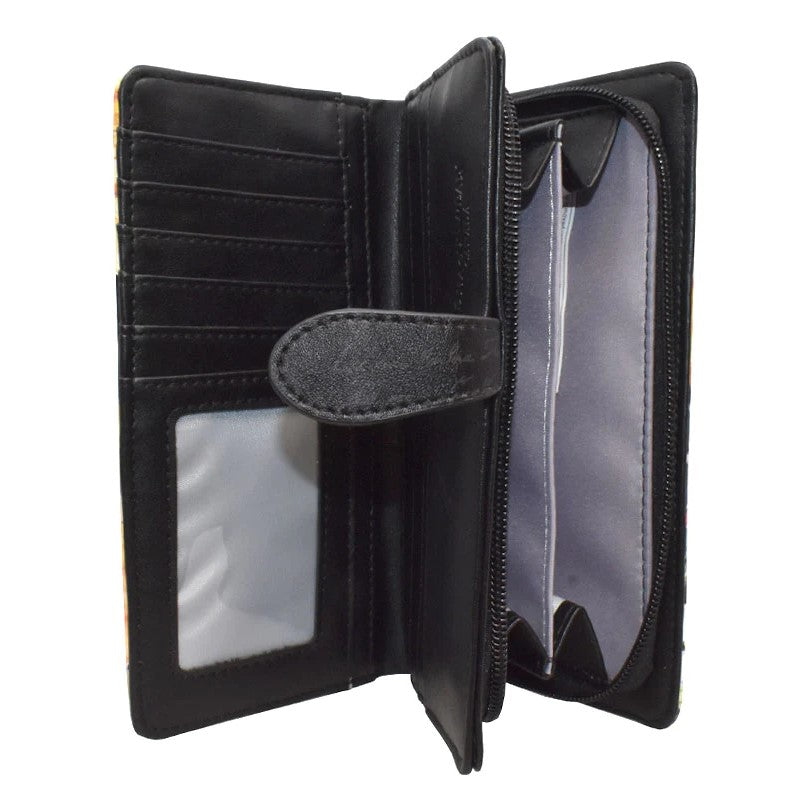 Sunflower Black Wallet - Large